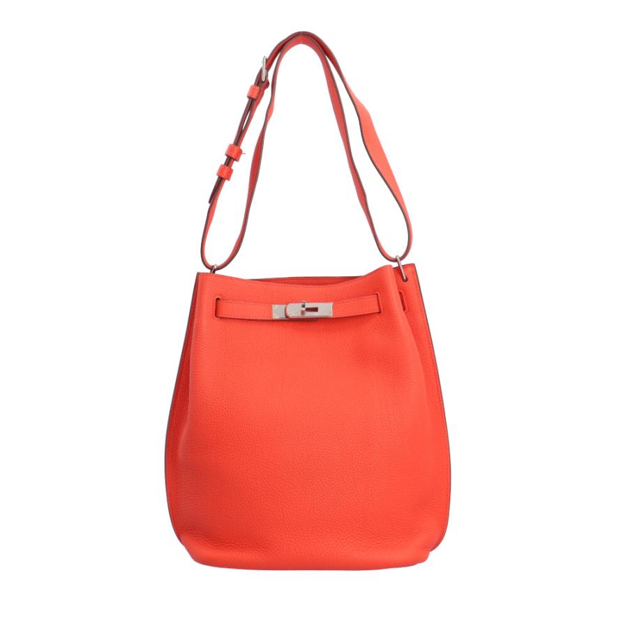 HERMES（エルメス） ソーケリー22 ショルダーバッグ レザー オレンジ