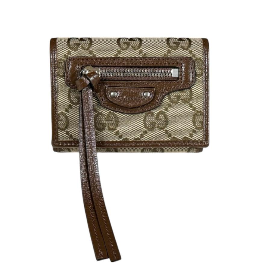 グッチ バレンシアガコラボ ネオクラシック ミニウォレット ザ・ハッカープロジェクト 三つ折り財布 GGキャンバス 681708 レディース GUCCI  中古 R&Kリサイクルキング GUCCI（グッチ） バレンシアガコラボ ネオクラシック ミニウォレット