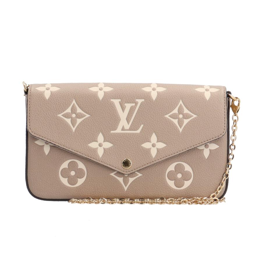 LOUIS VUITTON ルイ・ヴィトン ポシェット フェリシー ショルダーバッグ M82610 モノグラムアンプラント ベージュ  レディース【中古】 LOUIS VUITTON（ルイ・ヴィトン） ポシェットフェリシー バイカラー
