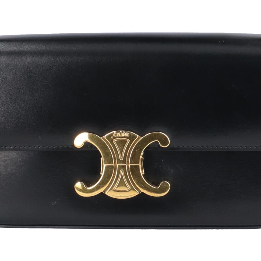 CELINE（セリーヌ） トリオンフ ショルダーバッグ レザー ブラック