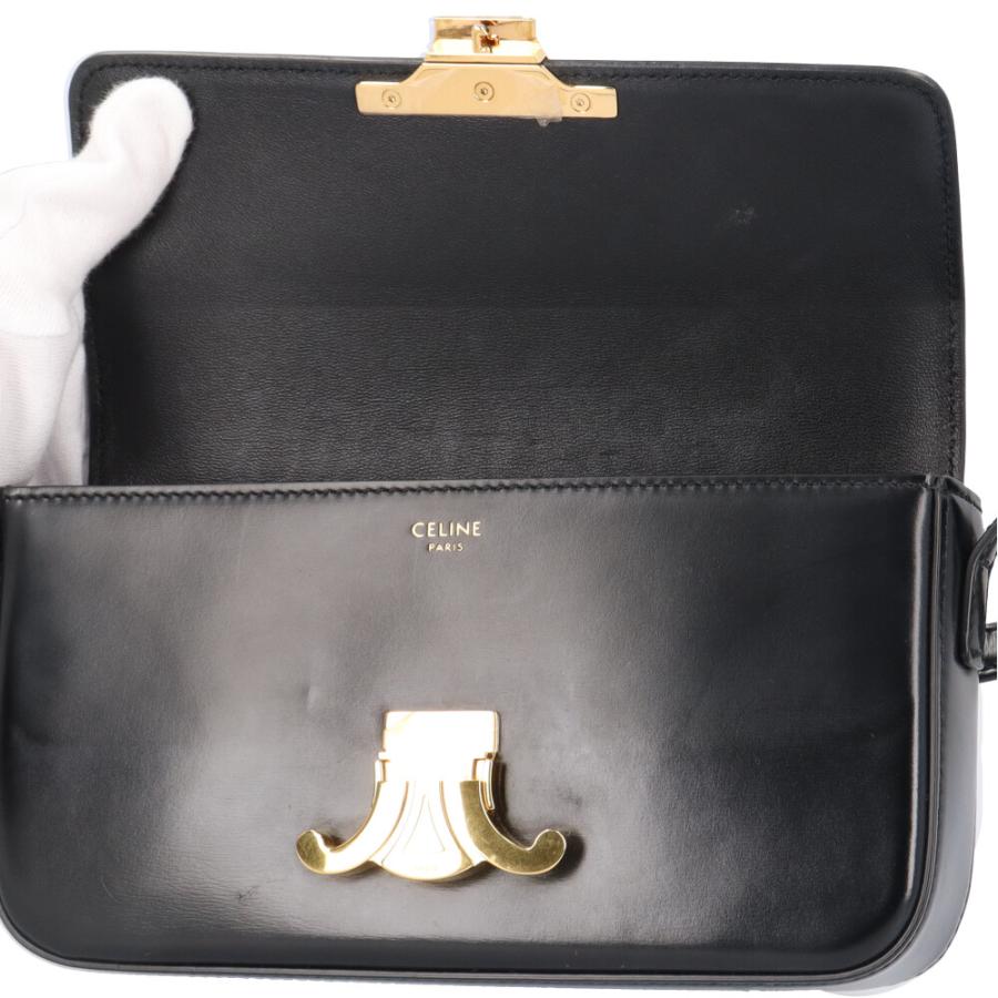 CELINE（セリーヌ） トリオンフ ショルダーバッグ レザー ブラック