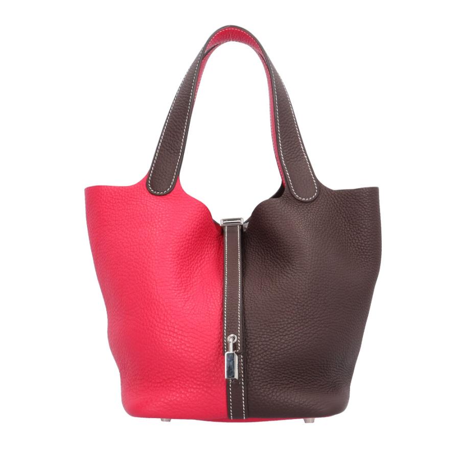 HERMES エルメス ピコタンロックMMバイカラー ハンドバッグ レザー 