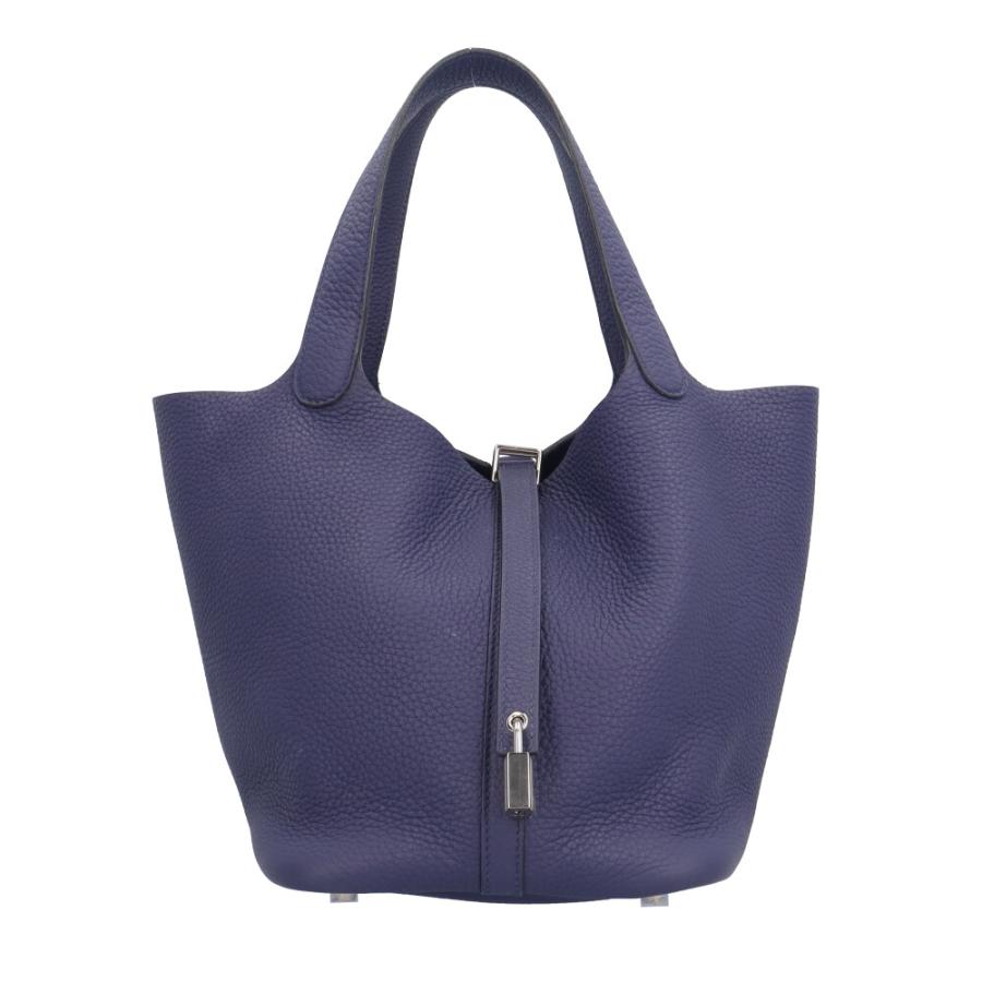 HERMES（エルメス） ピコタンロックMM ハンドバッグ トゴ ネイビー 