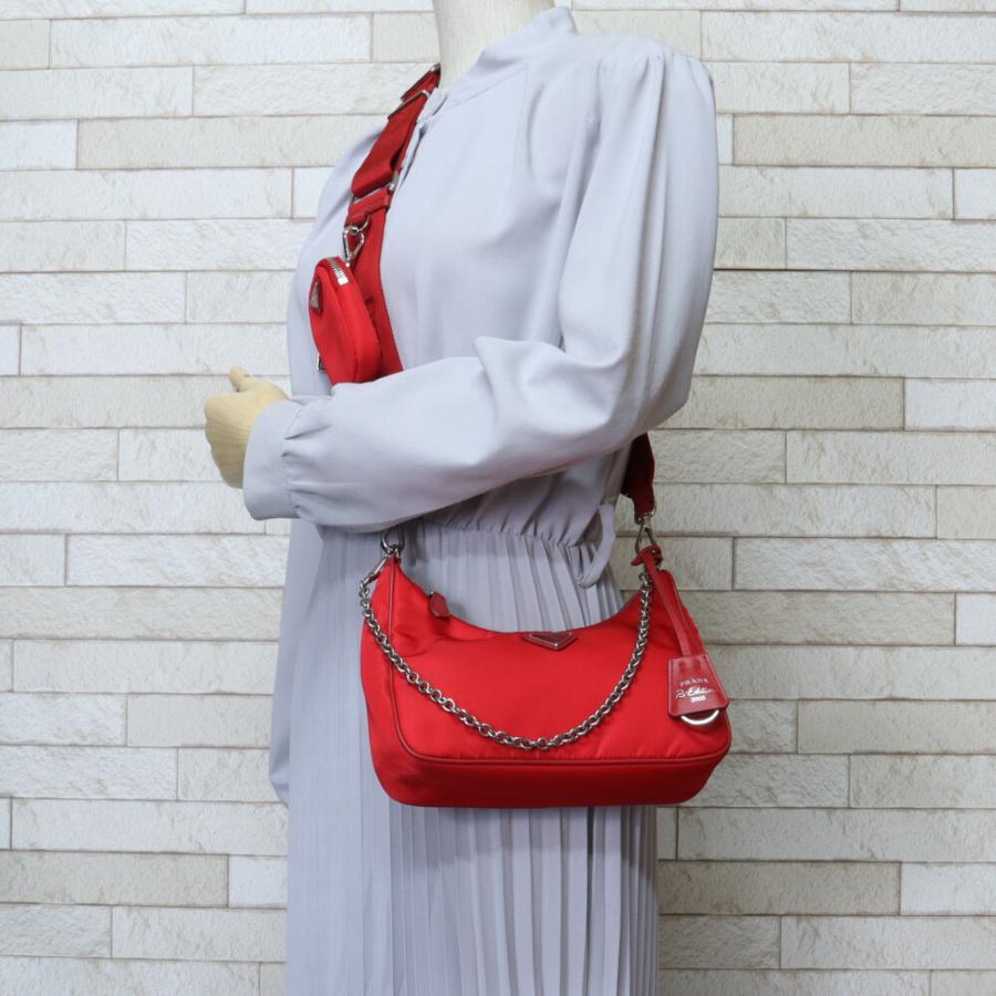 PRADA（プラダ） ショルダーバッグ ナイロン 1BH204 レッド ユニ