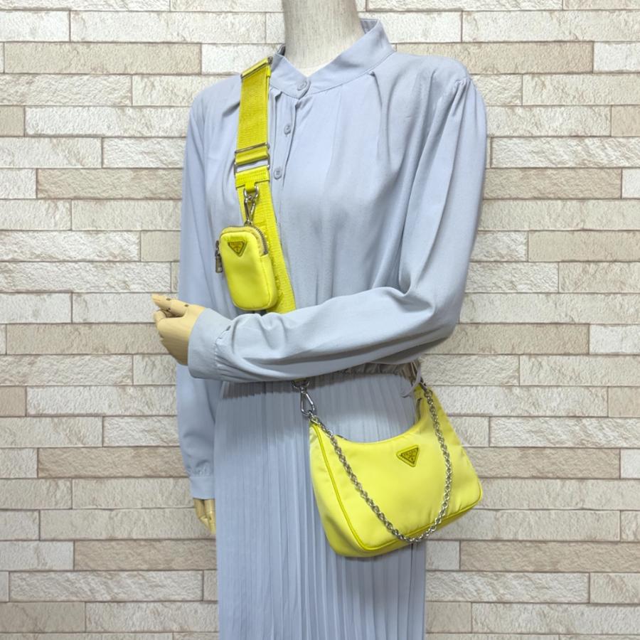 PRADA プラダ ショルダーバッグ ナイロン 1BH204 イエロー