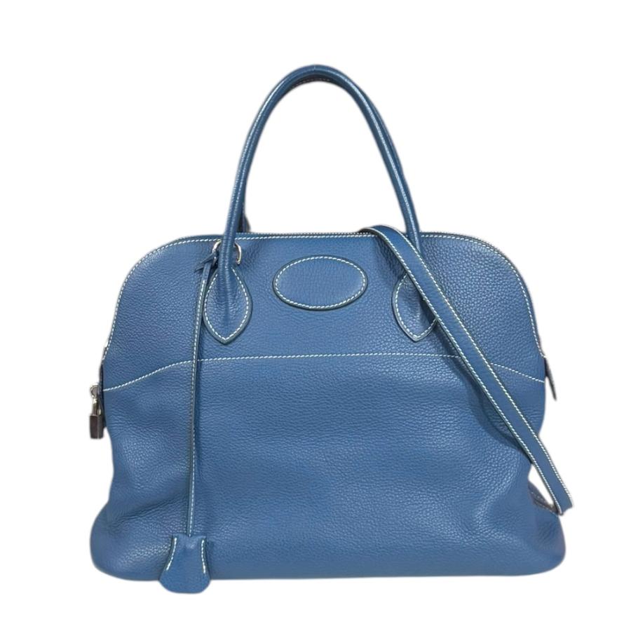 HERMRS エルメス ボリード キャンバス ショルダーバック ネイビー 楽天