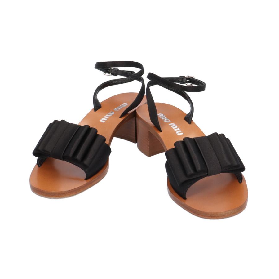✨美品✨ミュウミュウ サンダル スリングバック リボン ナッパレザー マテラッセ miu miu（ミュウミュウ） サテンリボン サンダル レザー レディース
