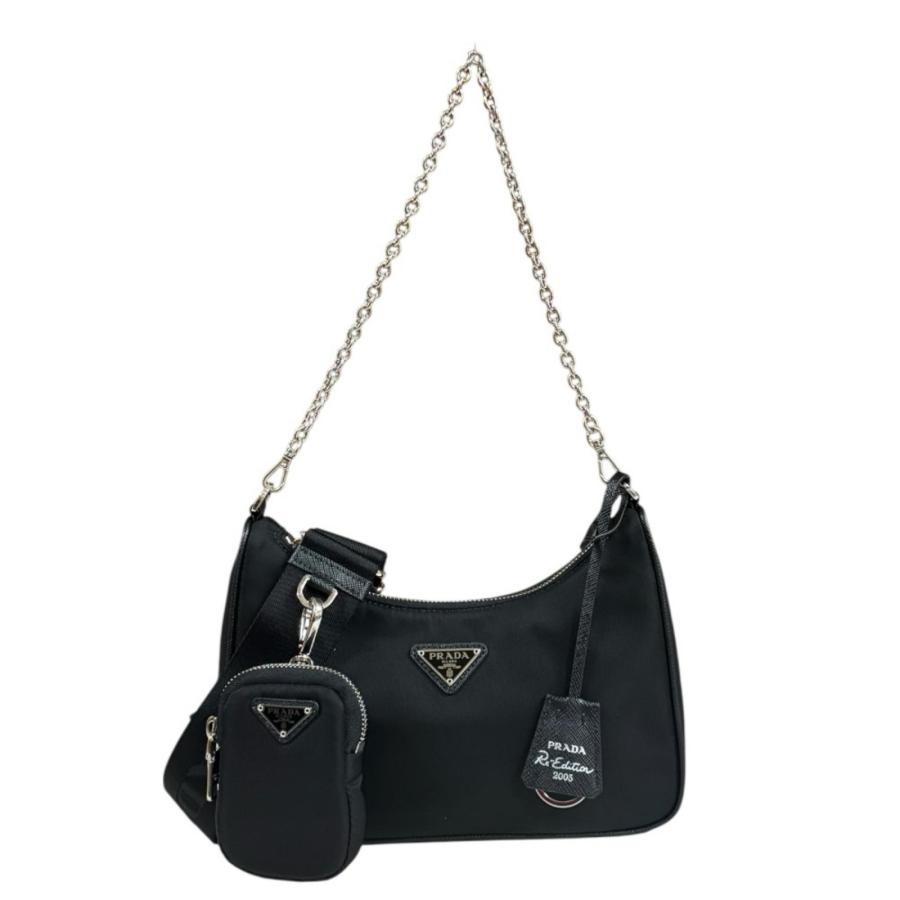 プラダ Re-Edition ショルダーバッグ ナイロン 1BH204 ブラック レディース PRADA  中古 PRADA（プラダ） ショルダーバッグ ナイロン 1BH204 ブラック ユニ