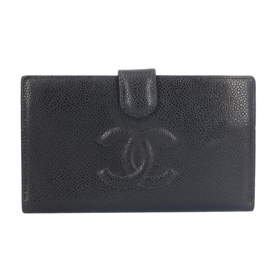 シャネル CHANEL ココマーク 財布 長財布 キャビアスキン レディース【中古】 CHANEL（シャネル） ココマーク 長財布 キャビアスキン レディース