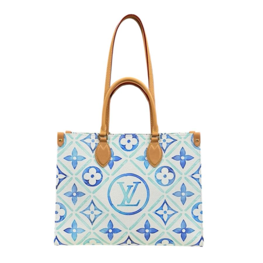 ルイヴィトン オンザゴーMM LVモノグラムタイル ショルダーバッグ PVC M11262 ブルー レディース LOUIS VUITTON  中古 R&Kリサイクルキング LOUIS VUITTON（ルイ・ヴィトン） オンザゴーMM LVモノグラムタイル