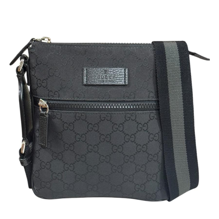 グッチ GUCCI GG柄 ショルダーバッグ バッグ ナイロン レザー メンズ レディース ブラック系 449183 【中古】 GUCCI（グッチ） ショルダーバッグ 449183 ブラック メンズ 中古 : R&K