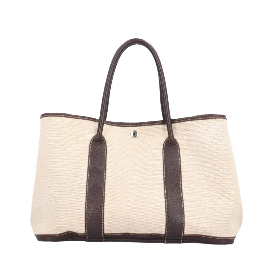 エルメス　ガーデンパーティーPM　トワルアッシュ　トートバッグ　ベージュ　茶色 HERMES（エルメス） ガーデンパーティPM トートバッグ トワルアッシュ