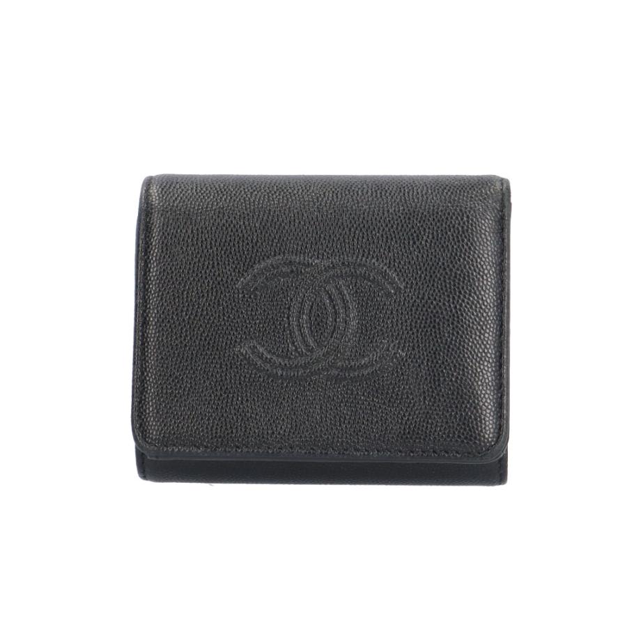 CHANEL（シャネル） ココマーク 三つ折り財布 キャビアスキン