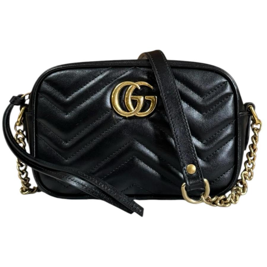 GUCCI（グッチ） ミニ カメラバッグ GGマーモント ショルダーバッグ