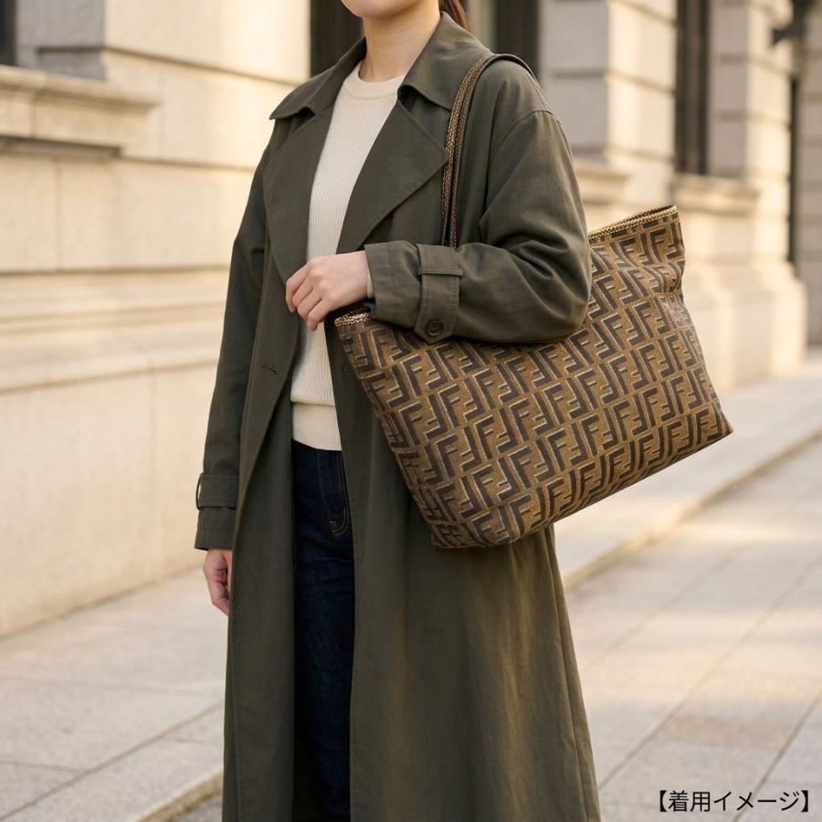 美品 フェンディ キャンバス ハンドバッグ ズッカ ブラウン FENDI（フェンディ） ズッカ トートバッグ キャンバス 8BH185 ブラウン