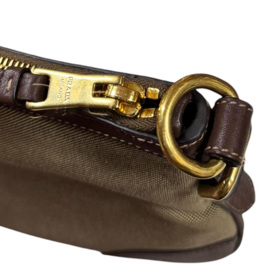 PRADA（プラダ） ロゴ ジャガード ショルダーバッグ キャンバス BT867A