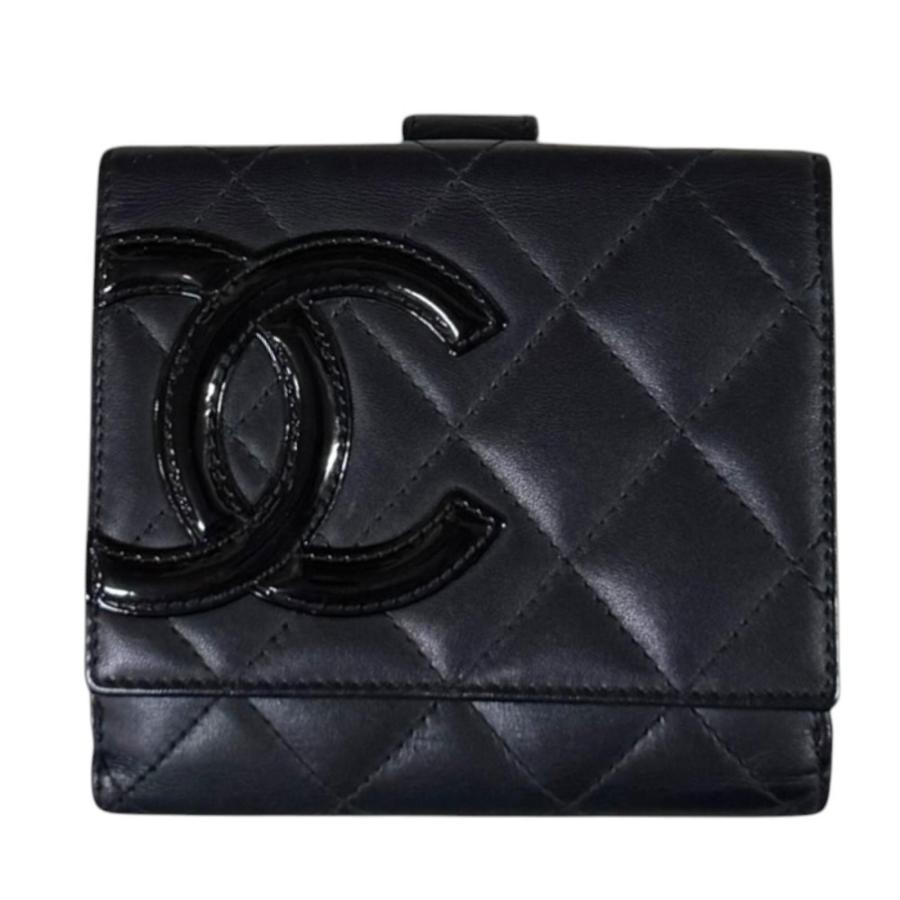 ✨CHANELシャネル✨カンボンライン 二つ折り財布✨美品✨正規品 CHANEL（シャネル） カンボン 二つ折り財布 レザー レディース 中古