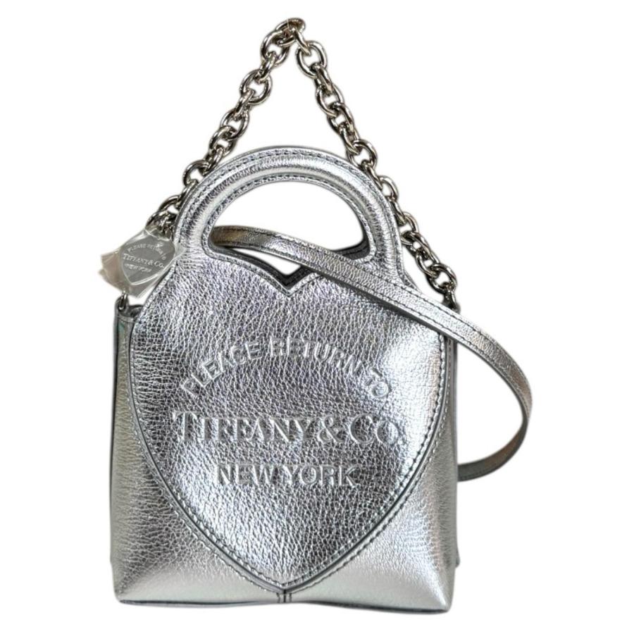 ティファニー リターントゥティファニーマイクロトート ショルダーバッグ レザー シルバー レディース TIFFANY&Co.  中古 TIFFANY&Co.（ティファニー） リターントゥティファニーマイクロトート