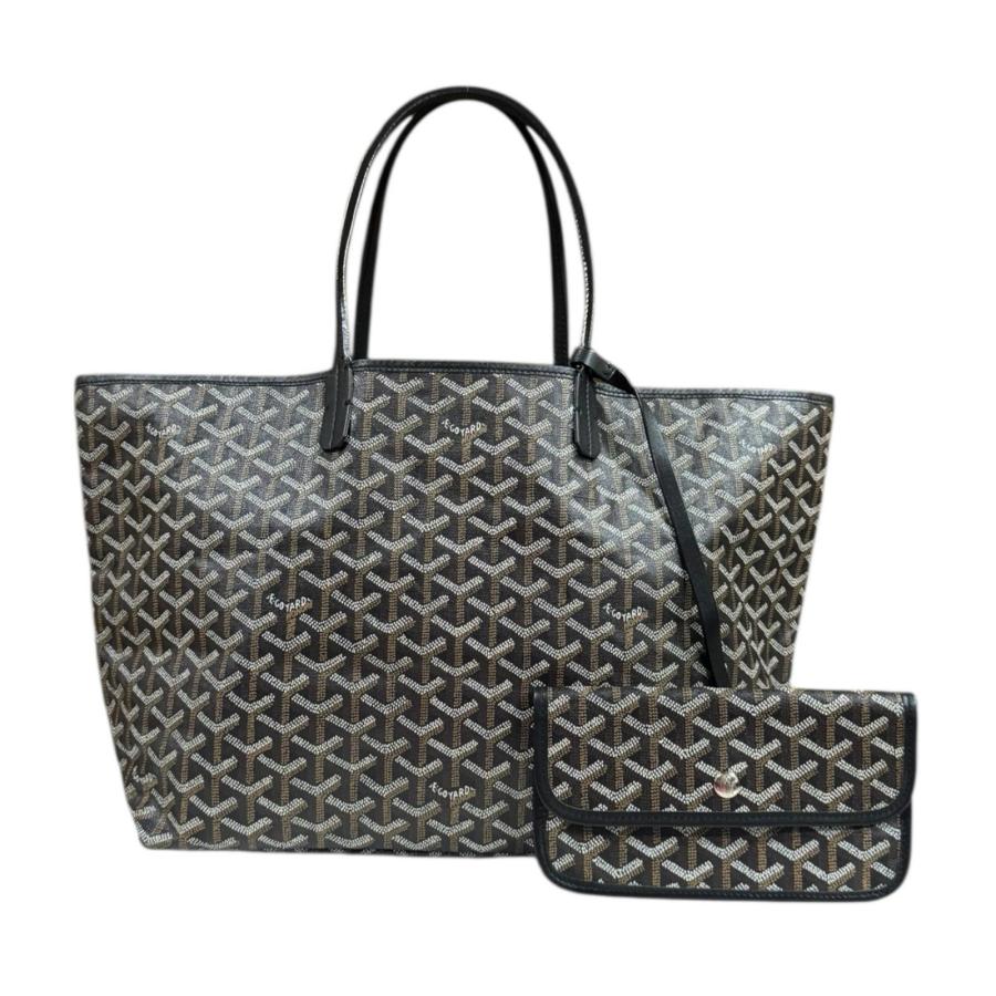 ゴヤール サンルイPM トートバッグ PVCコーティングキャンバス ブラック レディース GOYARD  中古 R&Kリサイクルキング GOYARD（ゴヤール） サンルイPM トートバッグ PVCコーティング