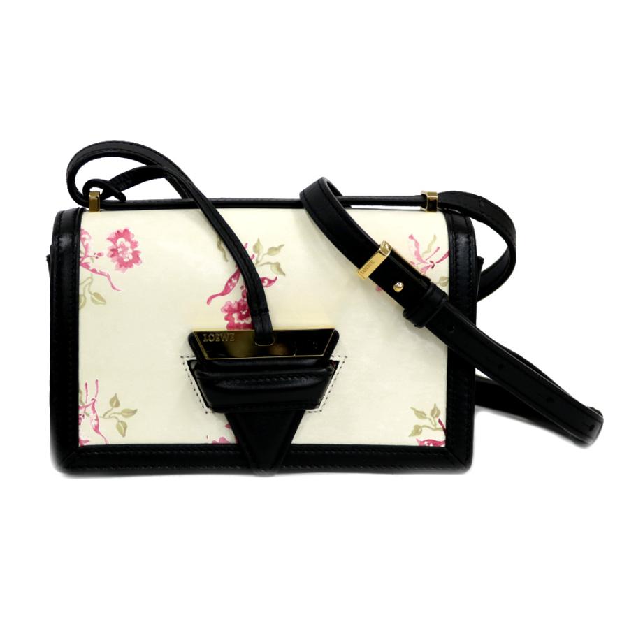 Loewe ロエベ バックロゴ スウェット 花柄 フラワー19ss【最安値】 LOEWE（ロエベ） ショルダーバッグ フラワー柄 ホワイト 中古 限界