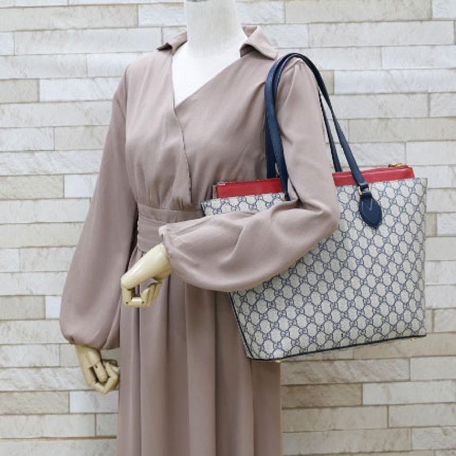 GUCCI グッチ トートバッグ ショルダーバッグ GG柄 グレー 中古