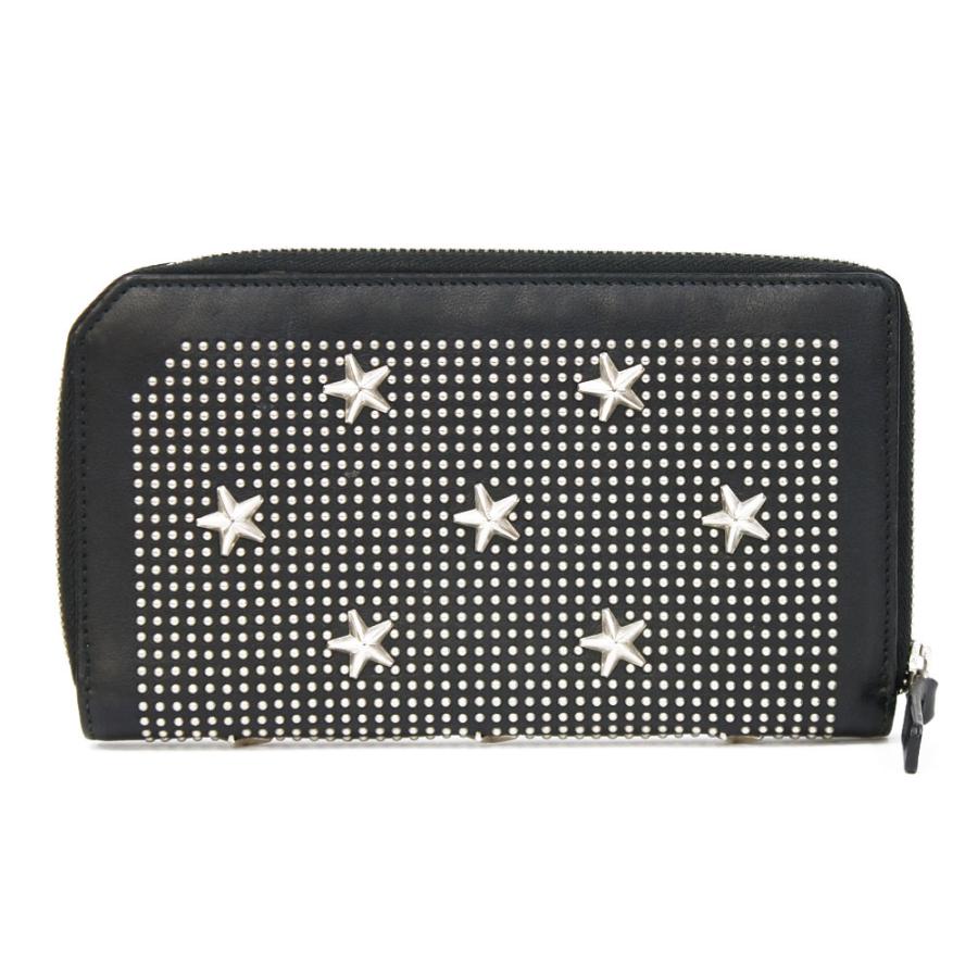 JIMMY CHOO ジミーチュウ 長財布 レザー ブラック 黒 スタッズ