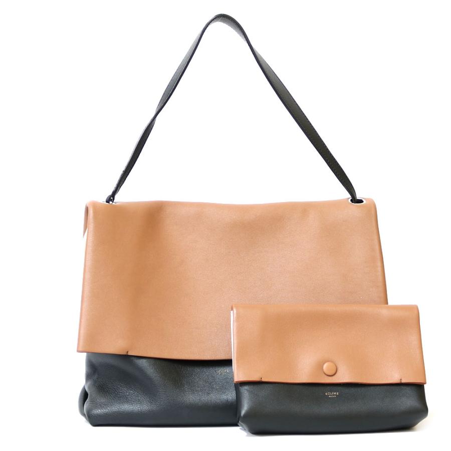 CELINE セリーヌ ショルダーバッグ オールソフト ブラックxブラウンx  