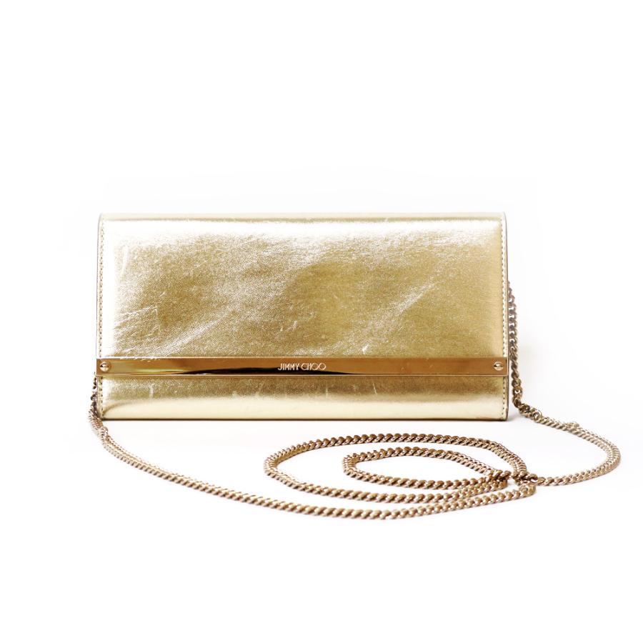 ジミーチュウ JIMMY CHOO チェーンウォレット ゴールド ジミーチュウ JIMMY CHOO ウォレットチェーン レディース 中古 限界