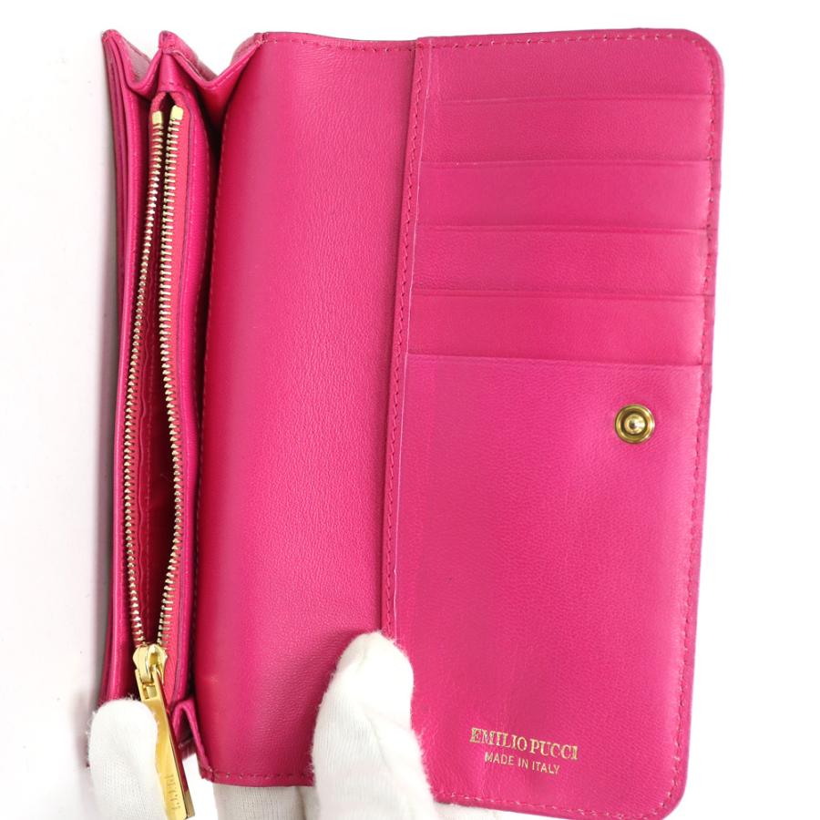 ラッピング不可】 EMILIO PUCCI 4223 箱付き ピンク 長財布 エミリオ