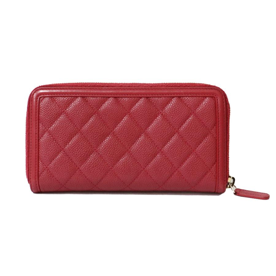 CHANEL シャネル 長財布 マットキャビアスキン ピンク 中古 CHANEL シャネル 長財布 マットキャビアスキン ピンク 中古