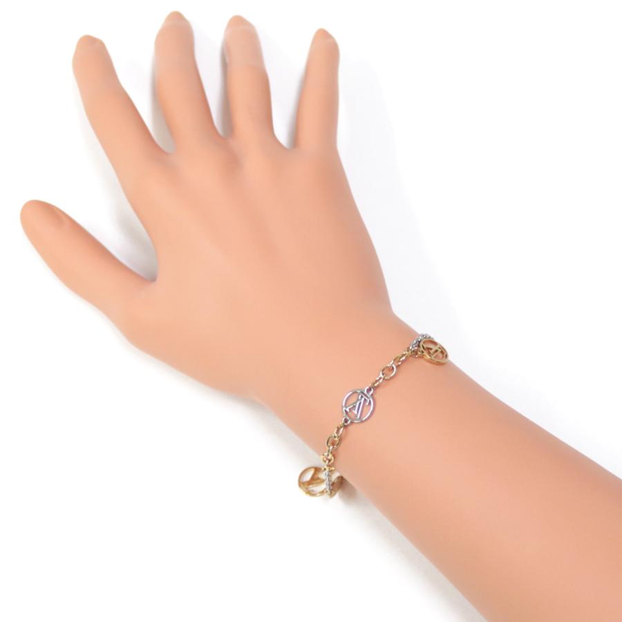 【美品】ルイヴィトン・ロゴマニア ブレスレット M68077 ゴールド×シルバー 極美品】ルイヴィトン ロゴマニア ブレスレット ゴールド