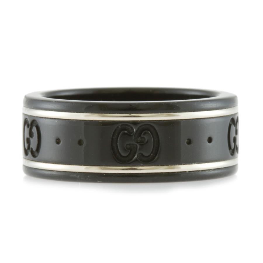 GUCCI（グッチ） リング 指輪 アイコン シンバンド ブラックコランダム