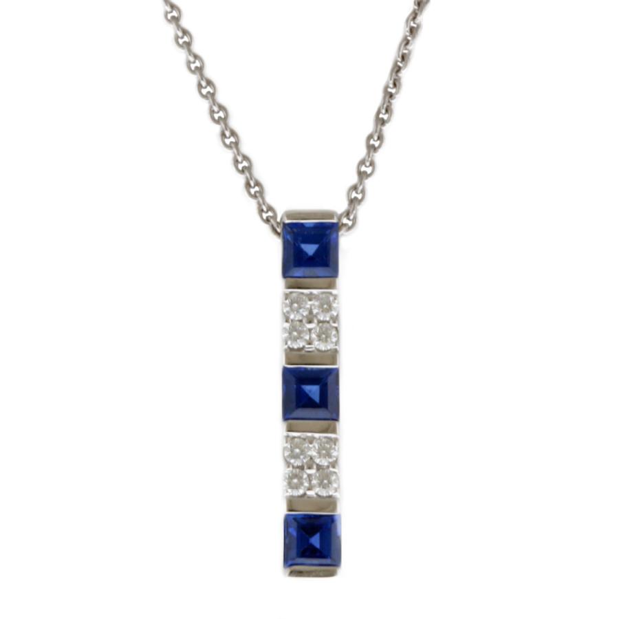 未使用品！k18 サファイア ダイヤモンド ネックレス 171354228.jpg