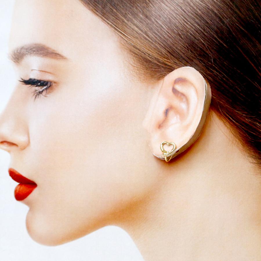 K18 オープンハート型イヤリング2.48g イエローゴールド15mm K18 オープンハート型イヤリング2.48g イエローゴールド15mm