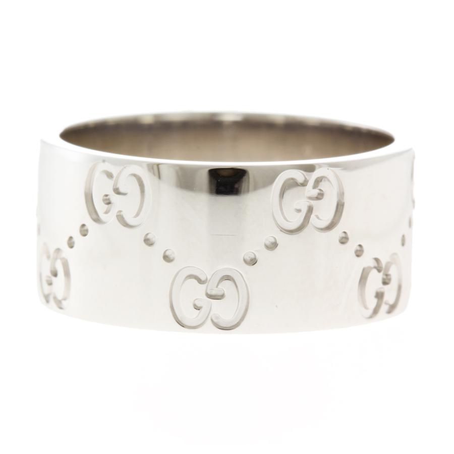 美品　GUCCI 指輪　Gワイドリング　15号 GUCCI（グッチ） アイコンワイド リング 指輪 15号 18金 K18ホワイト