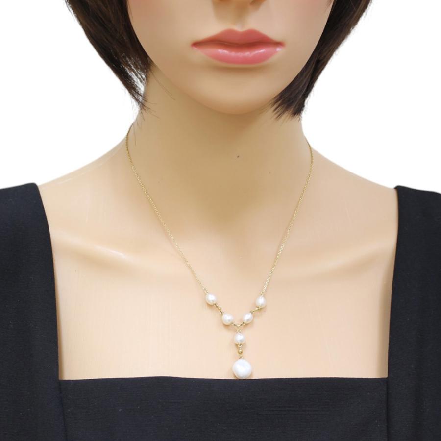 ミキモト パール ネックレス k18 MIKIMOTO ミキモト パール 真珠 ダイヤモンド ネックレス K18