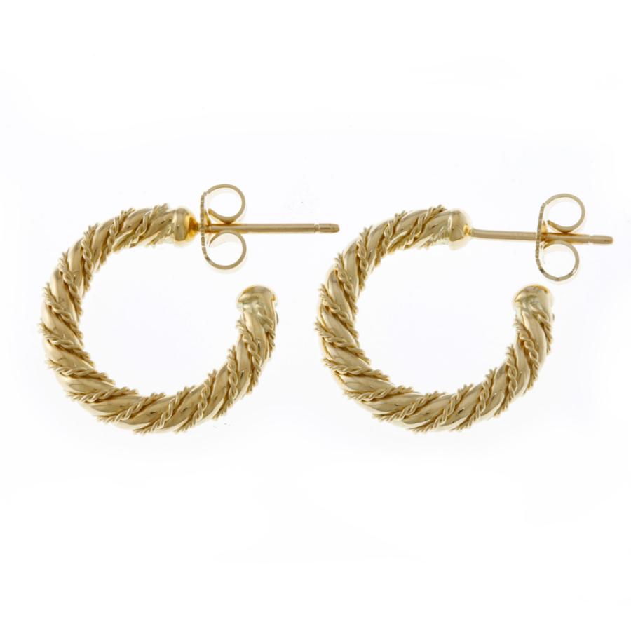 【美品】TIFFANY / ティファニー【 K18ゴールド】フープピアス TIFFANY&Co.（ティファニー） フープ ピアス 18金 K18イエローゴールド