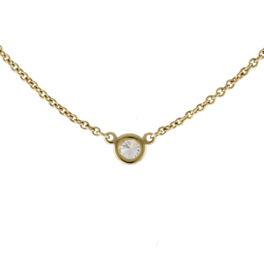 Tiffany & Co. バイザヤード イエローゴールド k18 TIFFANY&Co.（ティファニー） バイザヤード 約0.08ct ネックレス 18金