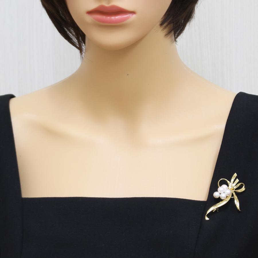 MIKIMOTO（ミキモト） ブローチ 18金 K18イエローゴールド アコヤ