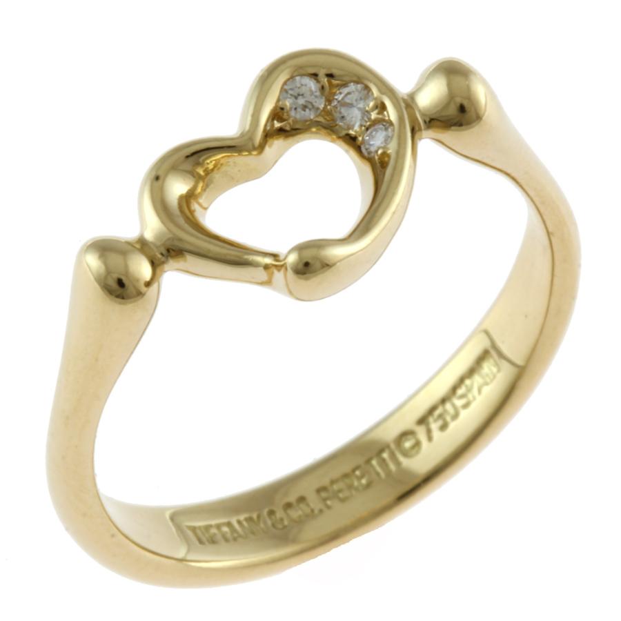 美品 Tiffany&Co. ティファニー オープンハート リング 指輪 10号 TIFFANY&Co.（ティファニー） オープンハート リング 指輪 10号 18金