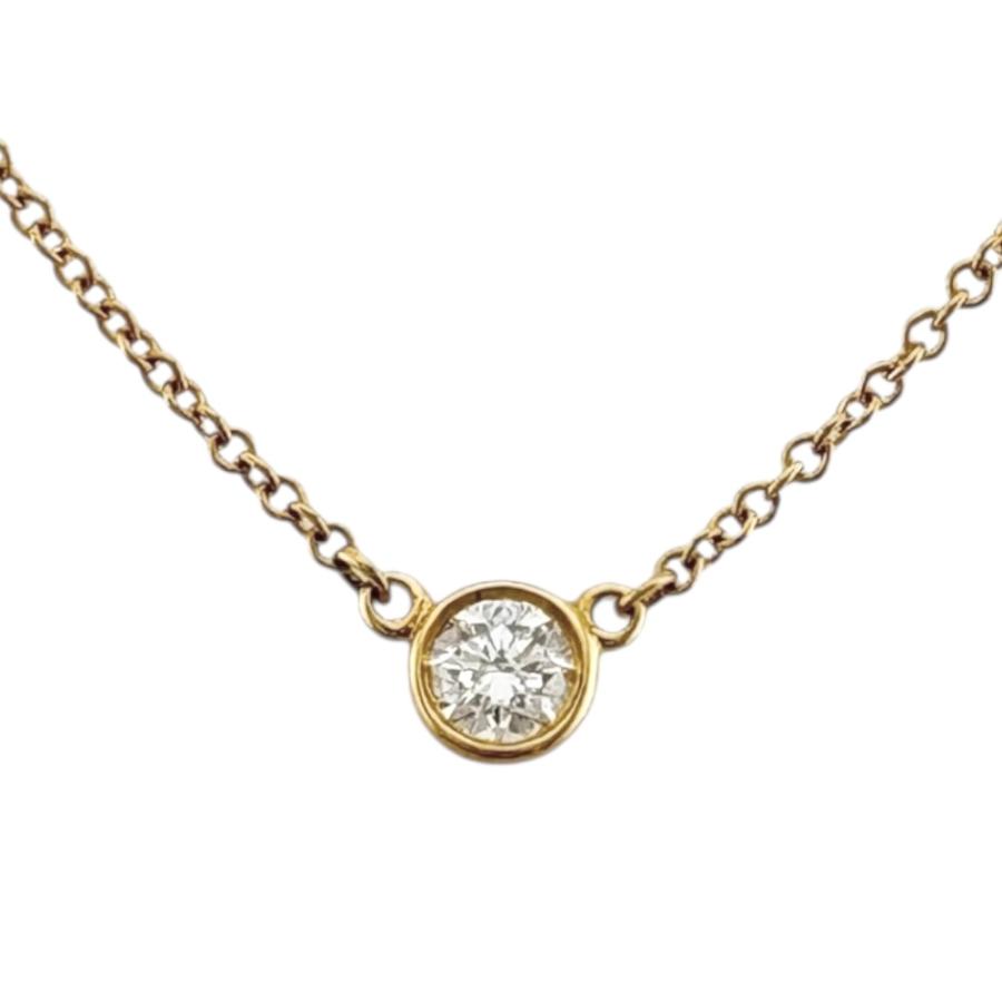 【美品】ティファニー バイザヤード 0.12 イエローゴールド　ダイヤモンド TIFFANY&Co.（ティファニー） バイザヤード 約0.12ct ネックレス 18金