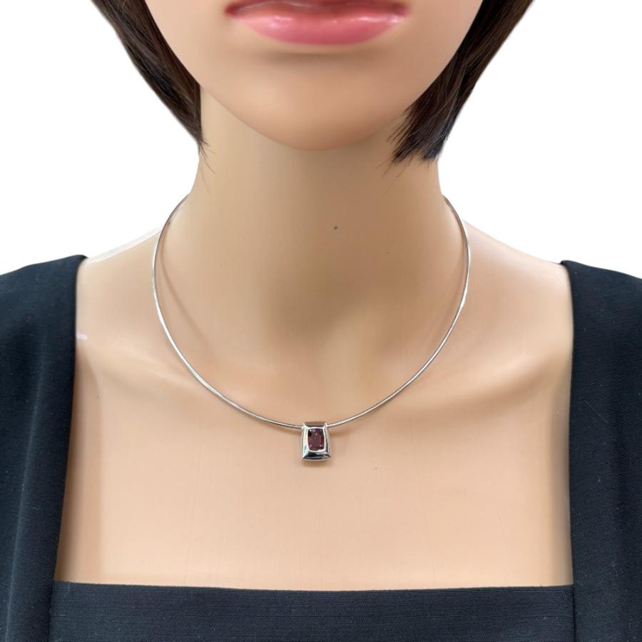 タサキ ネックレス 18金 K18ホワイトゴールド ガーネット レディース