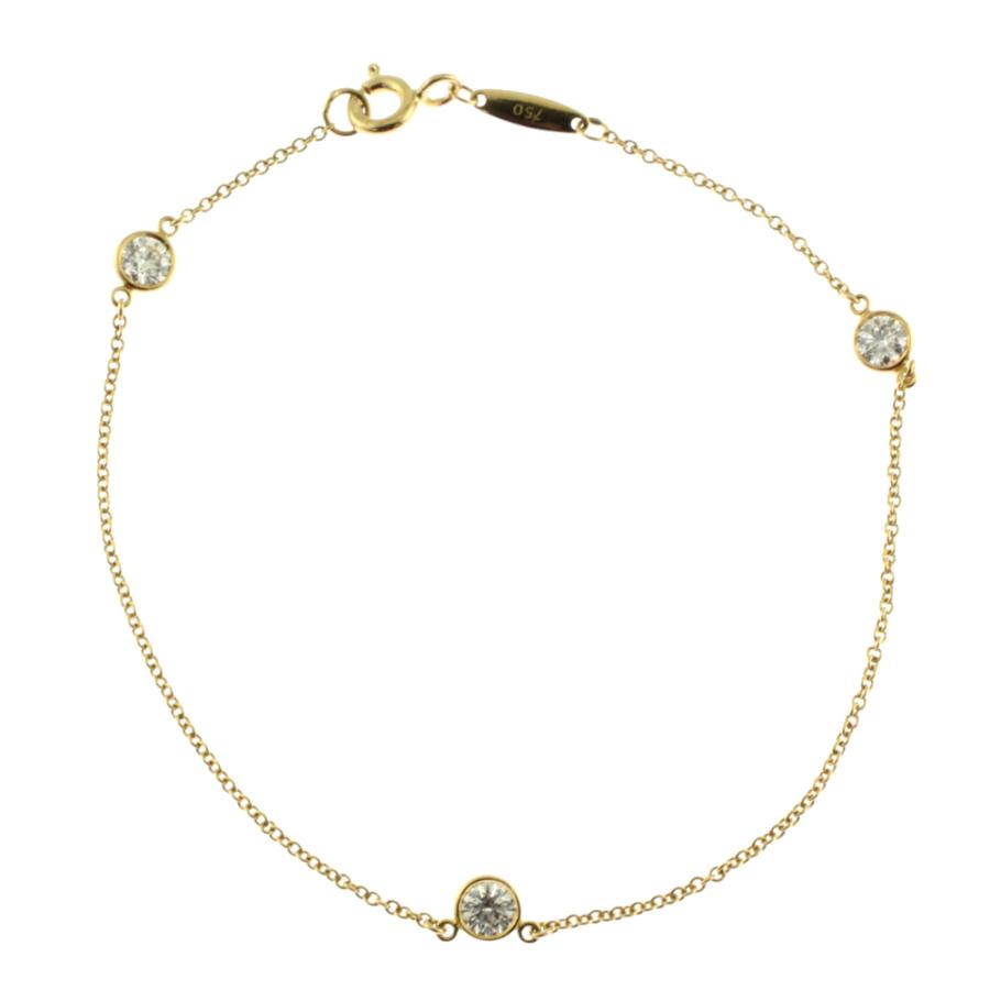 ティファニー バイザヤード ダイヤ ブレスレット K18 3P TIFFANY&Co.（ティファニー） バイザヤード ダイヤモンド 約0.15ct×3P