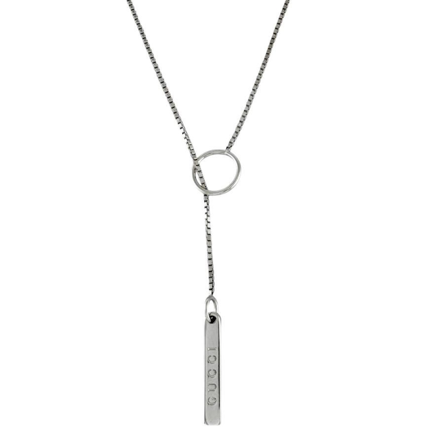 GUCCI（グッチ） ラリアット ネックレス 18金 K18ホワイトゴールド