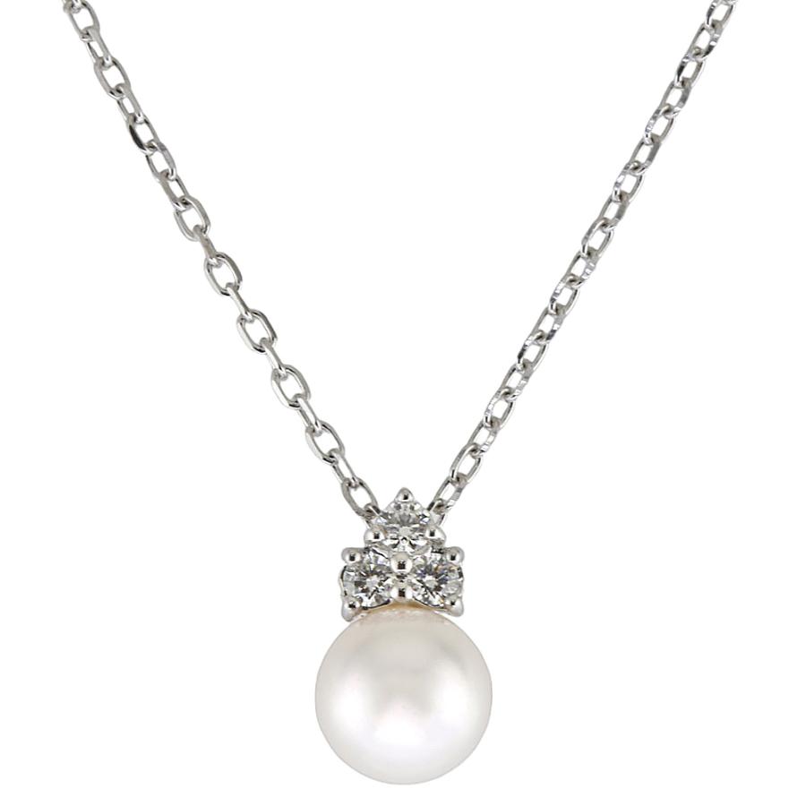 MIKIMOTO ミキモト ネックレス 18金 K18ホワイトゴールド アコヤパール  