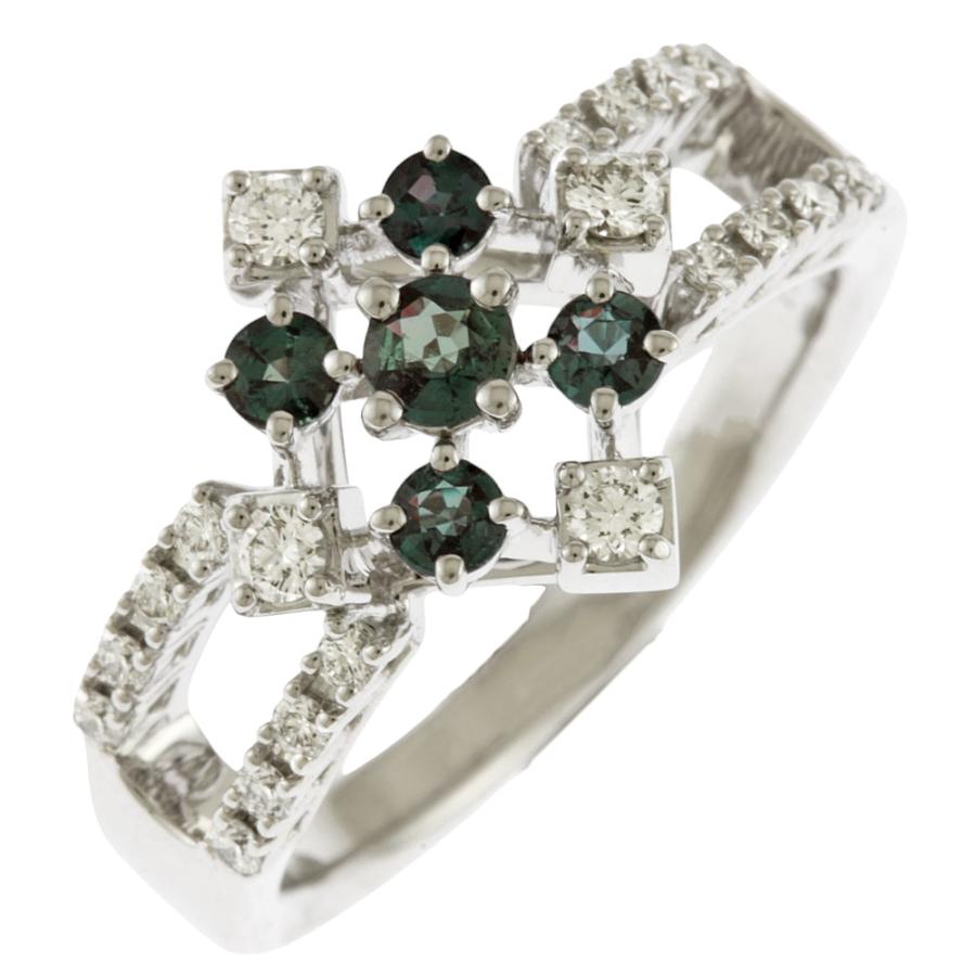 未使用ポンテヴェキオ18kホワイトゴールド花デザイン リング15号