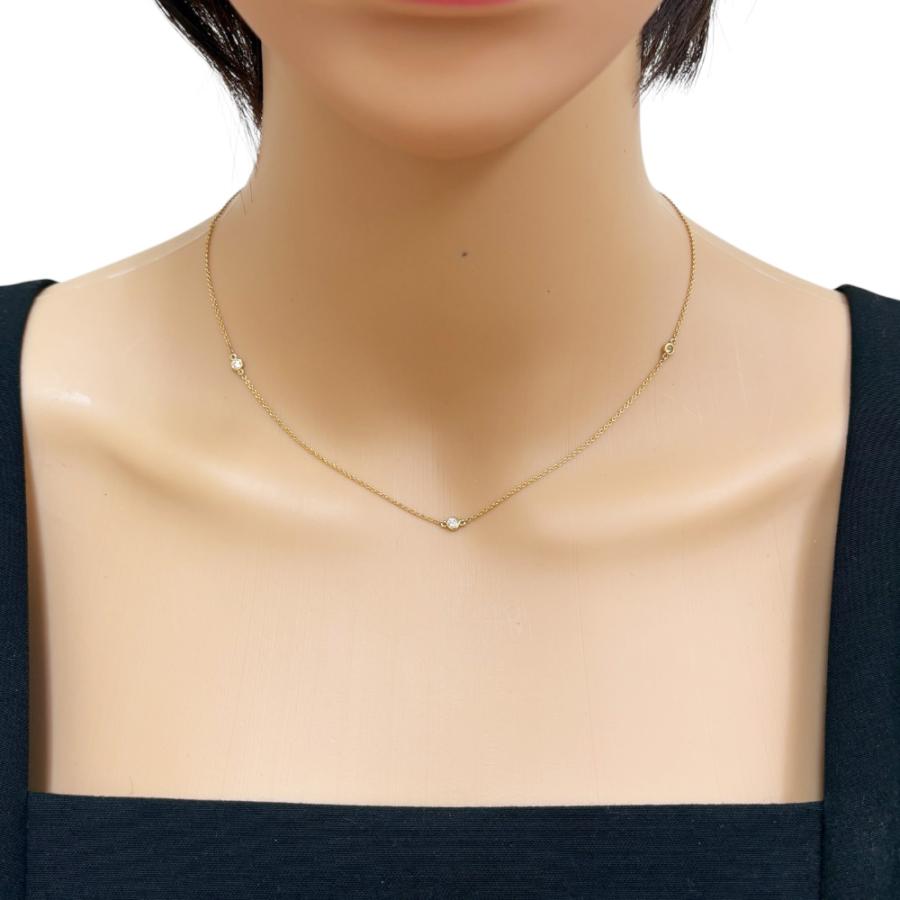 ティファニー Tiffany バイザヤード ネックレス イエローゴールド TIFFANY&Co. ティファニー バイザヤード 約0.12ct ネックレス 18