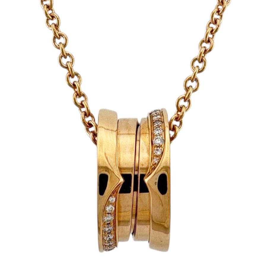 【極美品】B.zero1 ネックレス 18Kピンクゴールド ダイヤモンド BVLGARI（ブルガリ） B-zero.1 ネックレス 18金 K18ピンクゴールド