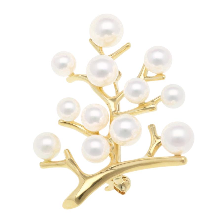 MIKIMOTO ミキモト ブローチ 18金 K18イエローゴールド パール 