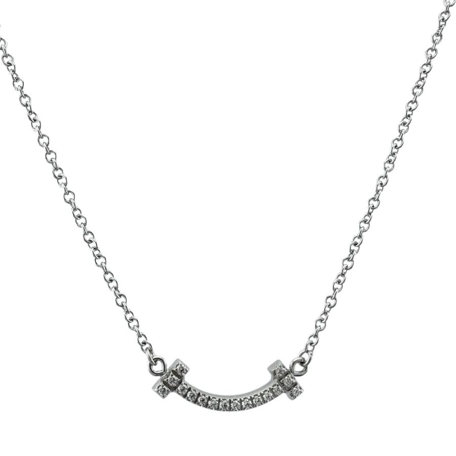 TIFFANY&Co. ティファニー Tスマイル ネックレス 18金 K18ホワイト 